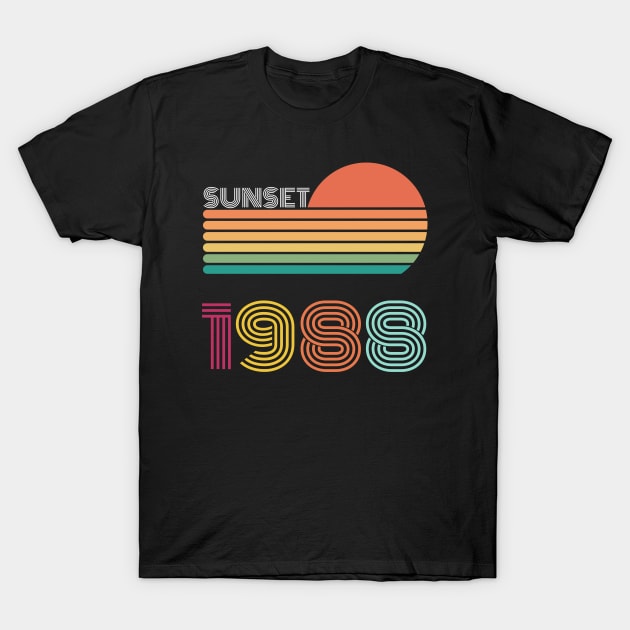 Sunset Retro Vintage 1988 T-Shirt by Happysphinx